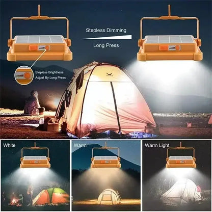 Solar Rechargeable Flood Light 10000mAh IP66 Waterproof Portable Camping & Emergency Light