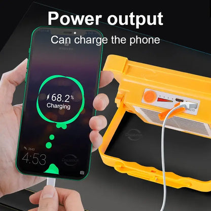 Solar Rechargeable Flood Light 10000mAh IP66 Waterproof Portable Camping & Emergency Light
