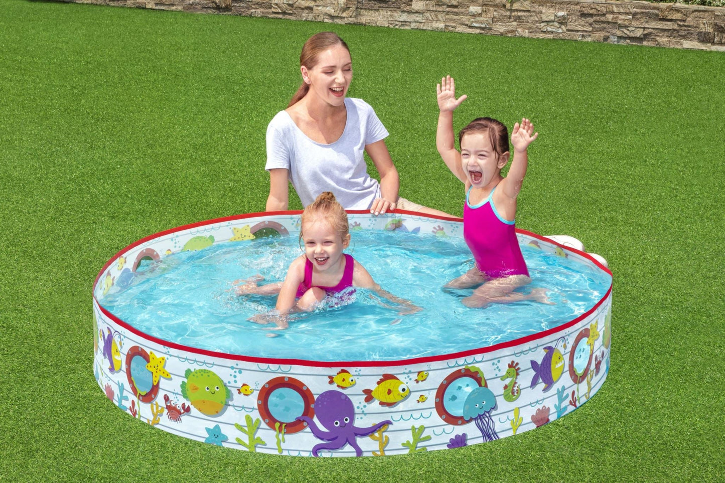 Bestway 1.52m x 25cm Kids Above Ground Pool Under-The-Sea Design