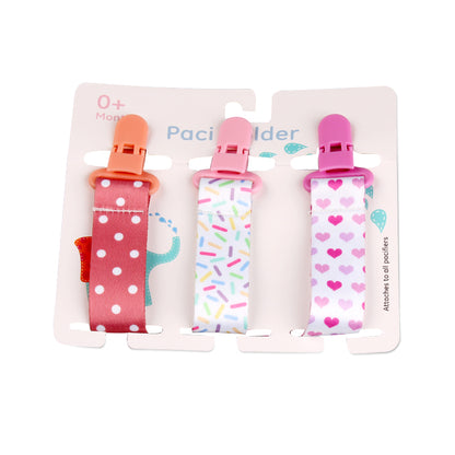 Cartoon Pattern Baby Pacifier Teether - Pack of 3