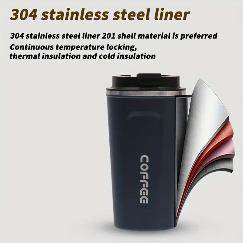 Stainless Steel Vacuum Coffee Cup - Outdoor & Business Use