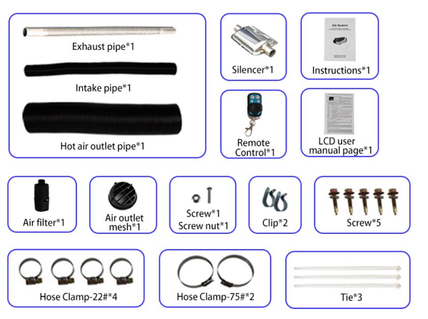 Diesel Air Heater 12V 8KW Bluetooth App
