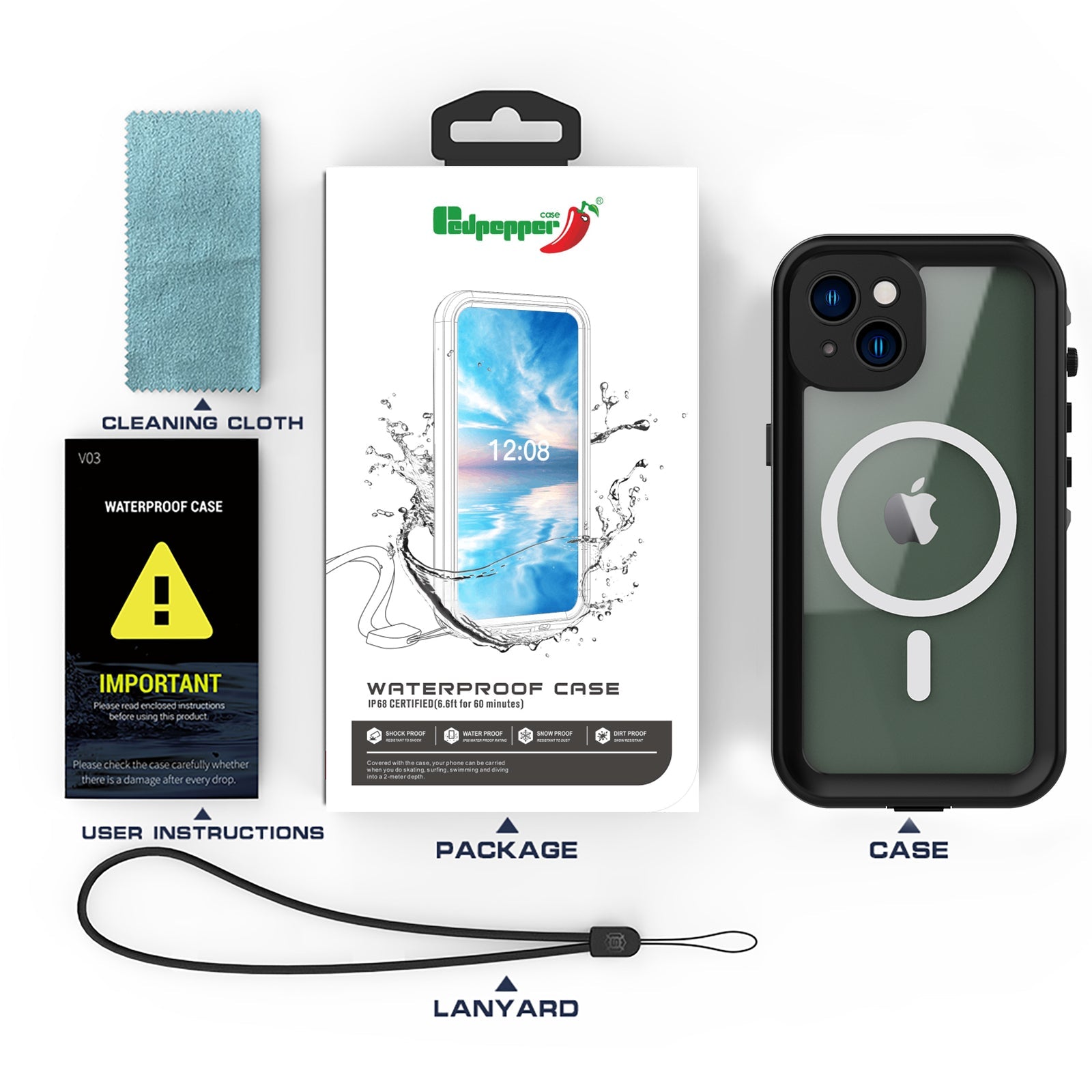 iPhone 14 Plus Case Waterproof - salelink.co.nz