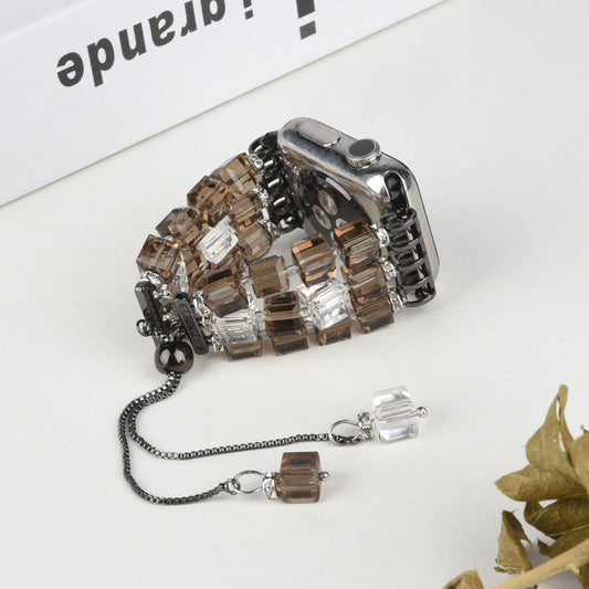 Large Square Crystal Stretch Apple Watch Band