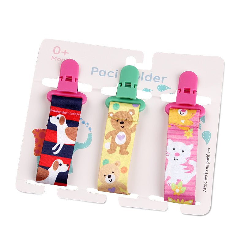 Cartoon Pattern Baby Pacifier Teether - Pack of 3