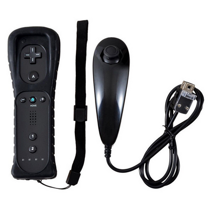 Remote and Nunchuck Controller with Silicone Case for NINTENDO WII - salelink.co.nz