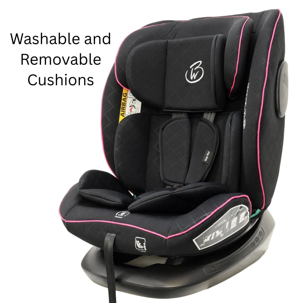 Preorder - SafeSwitch Pink Convertible Car Seat with Recline and Adjustable Headrest