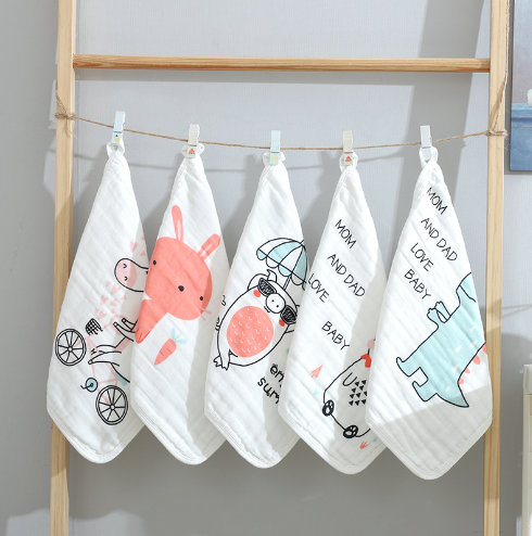 100% Cotton Kids Face Towel Set - 5 Pieces
