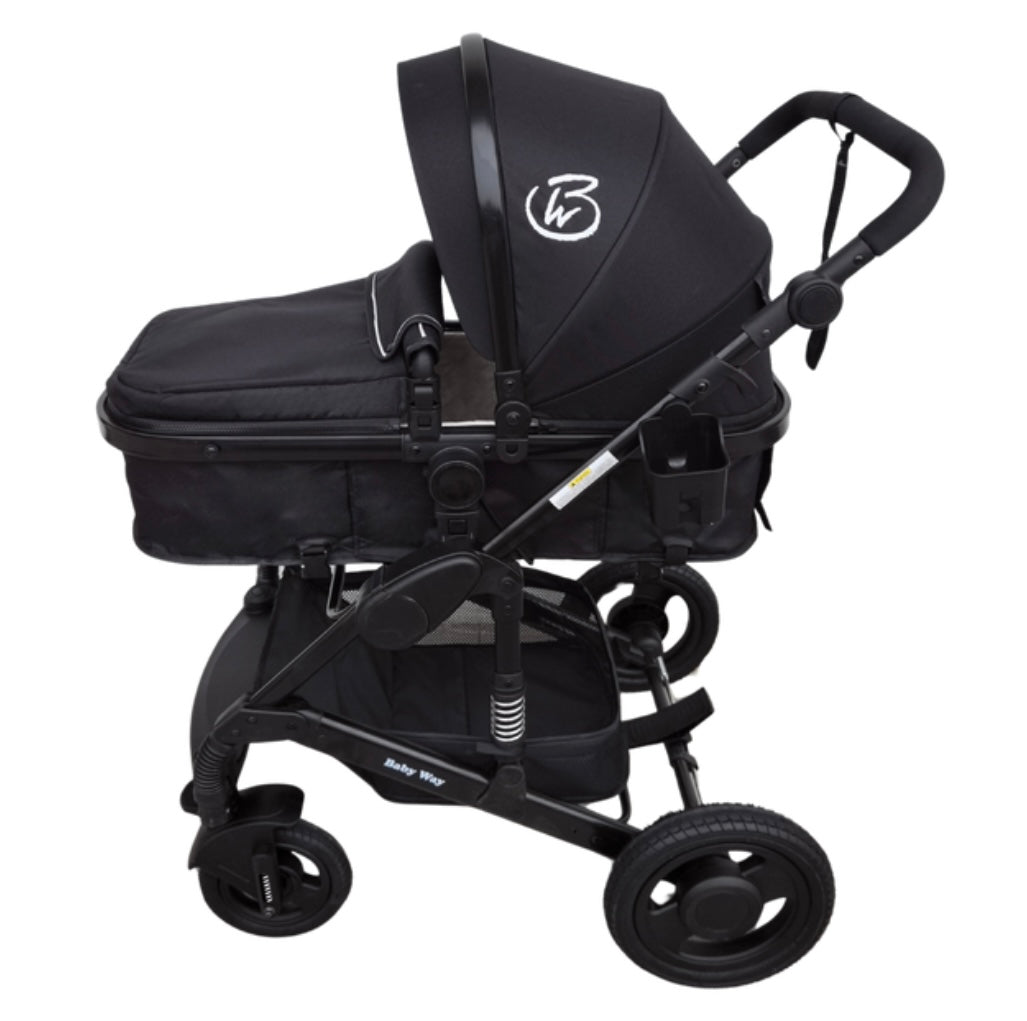Ultra – 3 in 1 Stroller + Bassinet + Capsule Combo with Sunshade Sets and Food Tray - Black