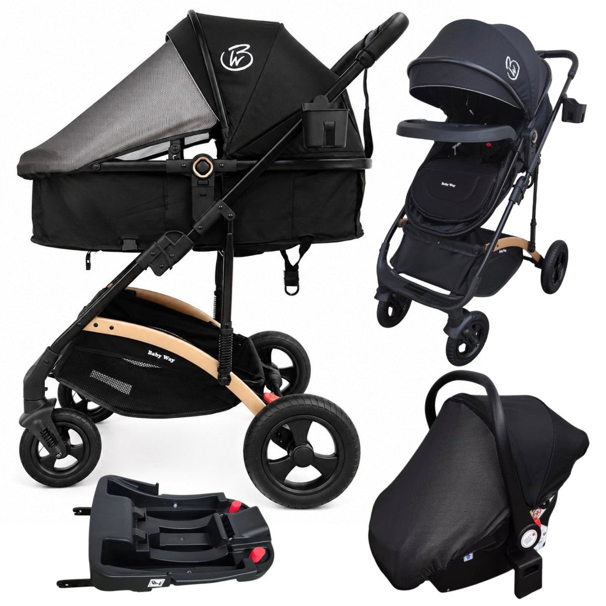 Preorder - Titan 3in1 Stroller + Bassinet + i-Size Capsule Car Seat Combo with Sunshade Set and Food Tray