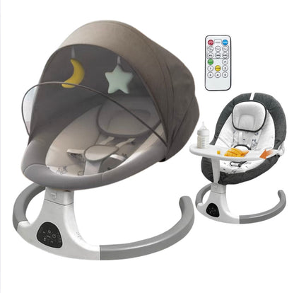 2-in-1 Electric Baby Rocker Swing / Bouncer & Dining Seat with Food Tray and Remote