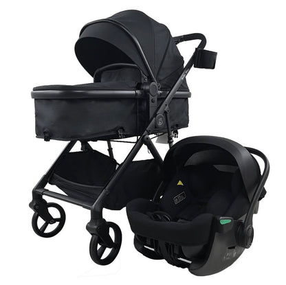 Crown Z - Premium Travel System - Reversible Bassinet Stroller + iSize Reclining Capsule + 360 Rotating Isofix Base