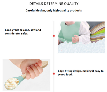 8-Piece Baby Silicone Feeding Set – Warm Sand