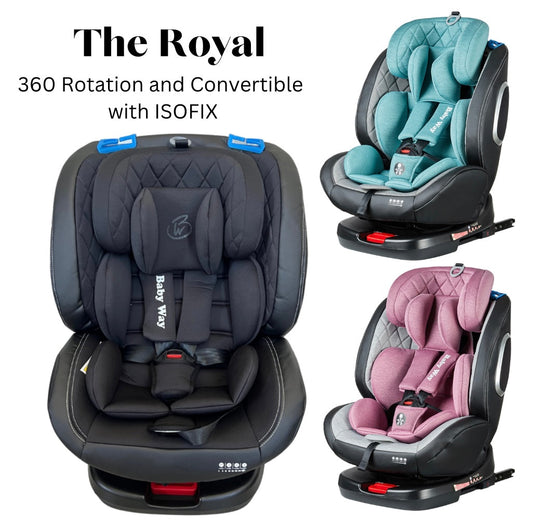 The Royal - Luxury 360 Rotating and Convertible Car Seat with ISOFIX and Top Tether