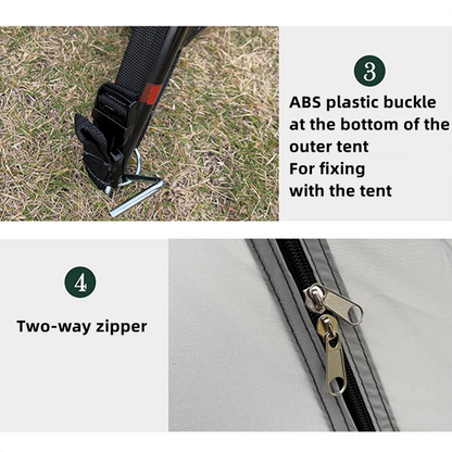 Silver Coated Tent Camping Tent 430x305x203cm - Green
