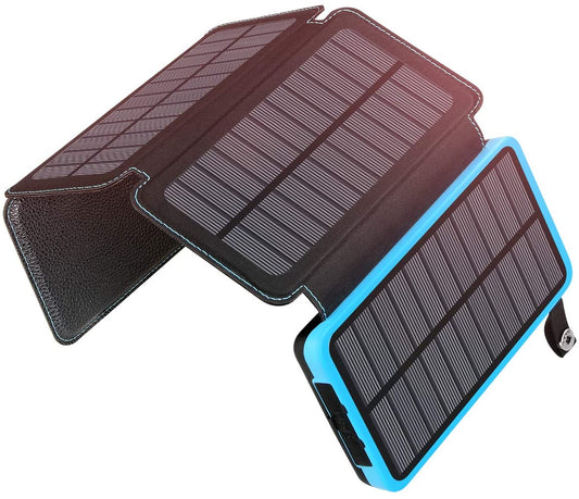 Solar Power Bank with 4 Panels 25000mAh - salelink.co.nz