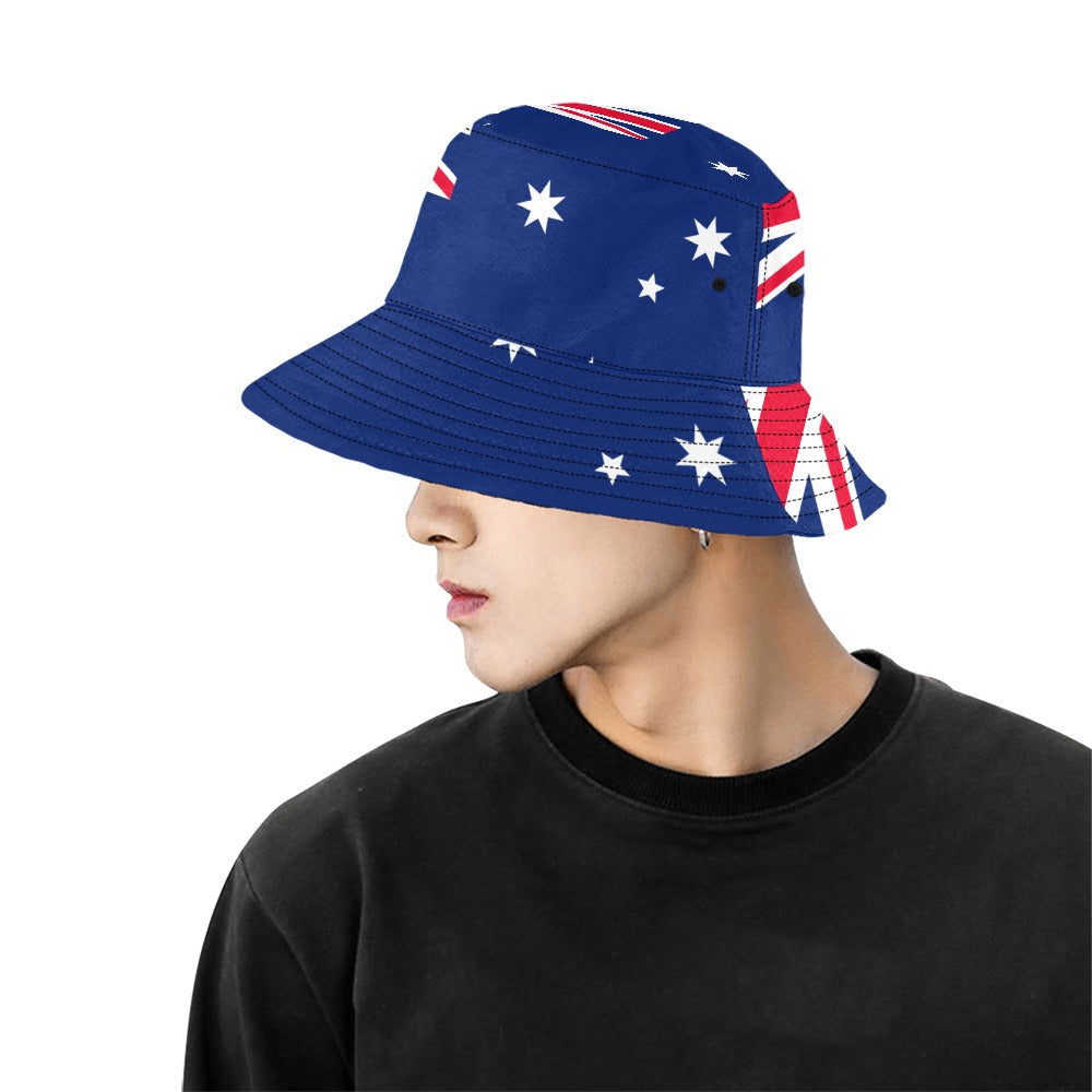 Stylish Men's Australia Flag Bucket Hat - Chino Cotton Twill for Outdoor Adventures