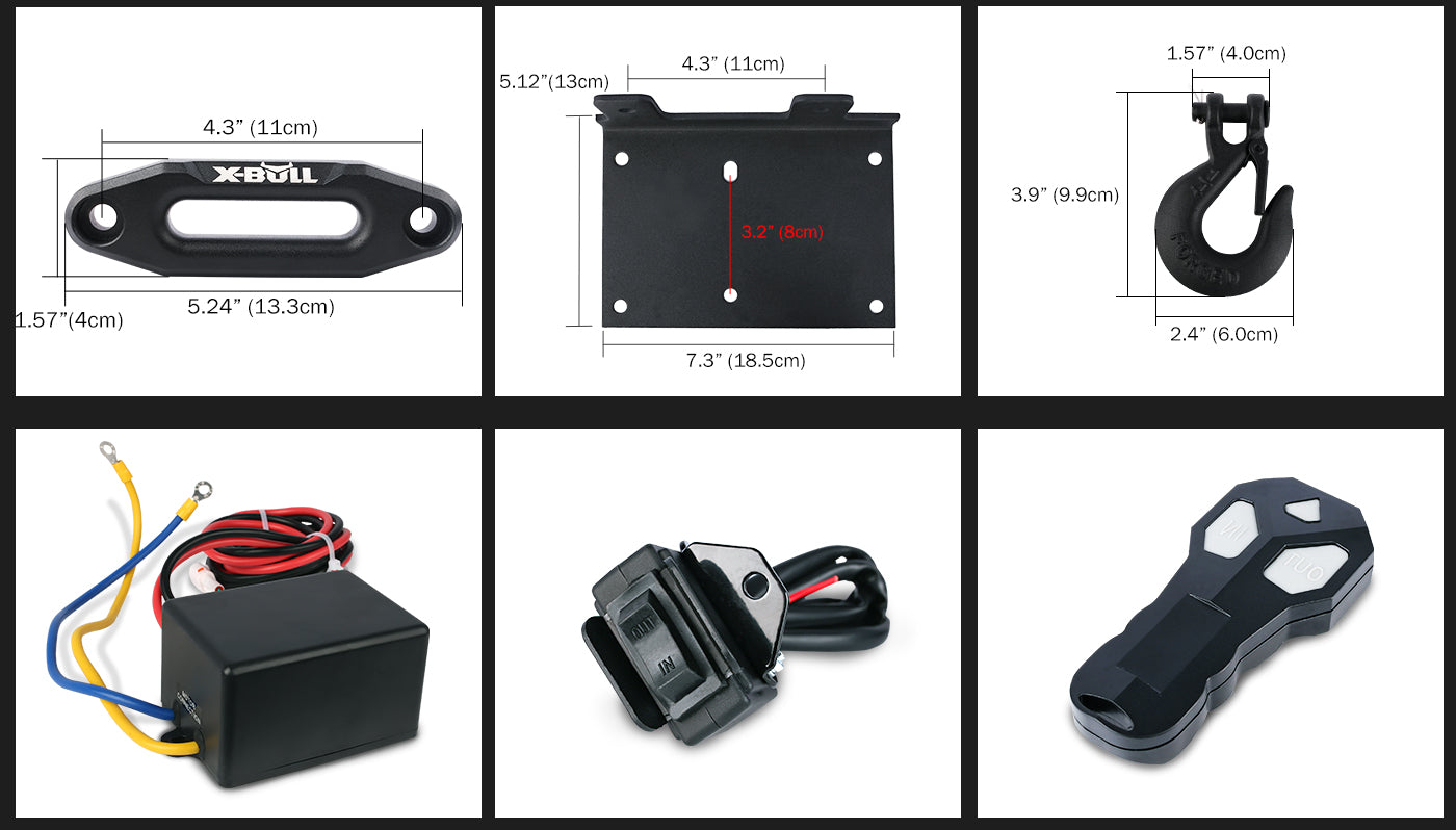 X-BULL Electric Winch Boat 3000LBS 12V Synthetic Rope Wireless Remote ATV UTV