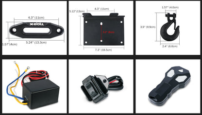 X-BULL Electric Winch Boat 3000LBS 12V Synthetic Rope Wireless Remote ATV UTV