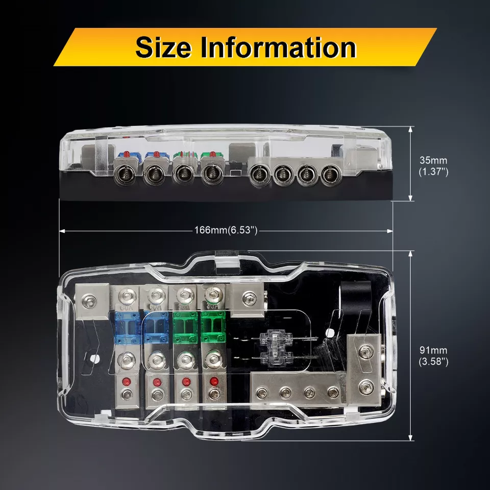 Car Audio Stereo Fuse Holder Power Distribution Block for Car RV Camper