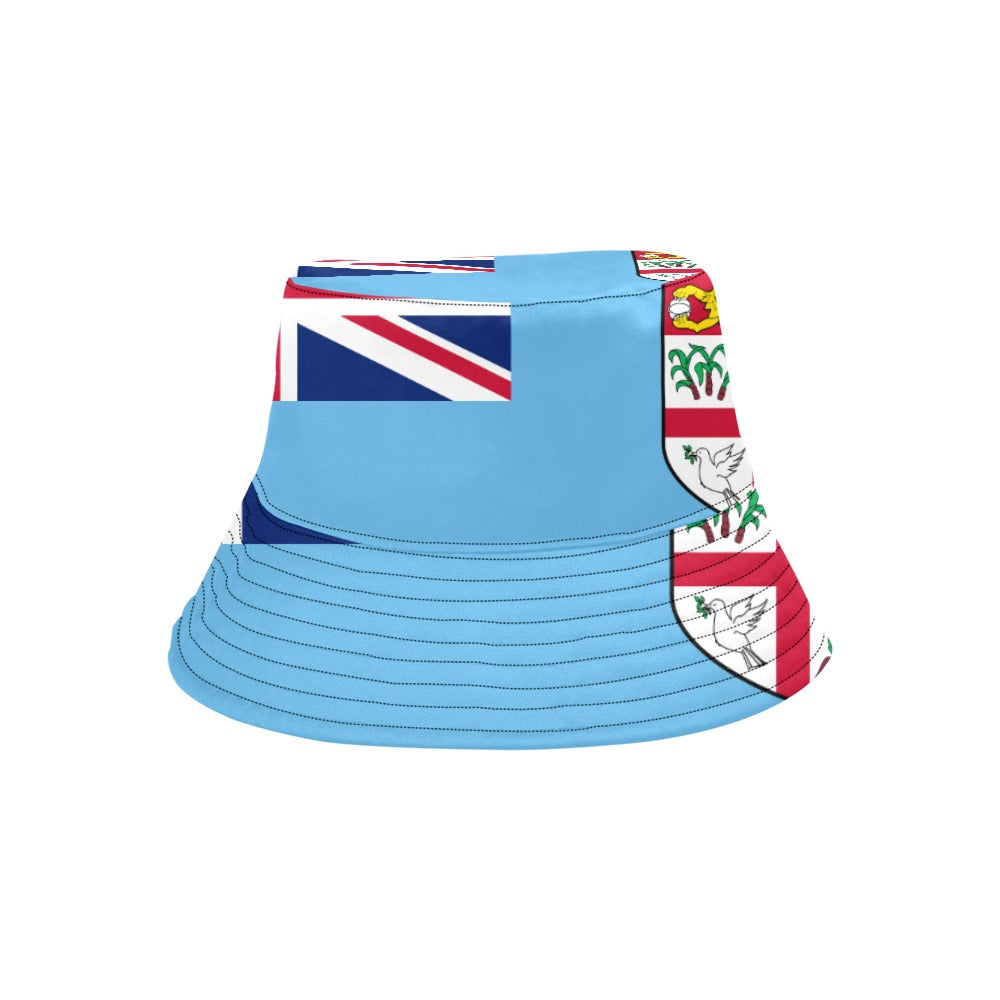Stylish Men's Fiji Flag Print Bucket Hat - Comfortable Chino Cotton Twill for Outdoor Adventures