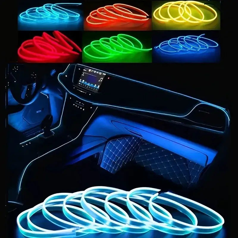 5M USB LED Neon Car Interior Light (7 colours available)