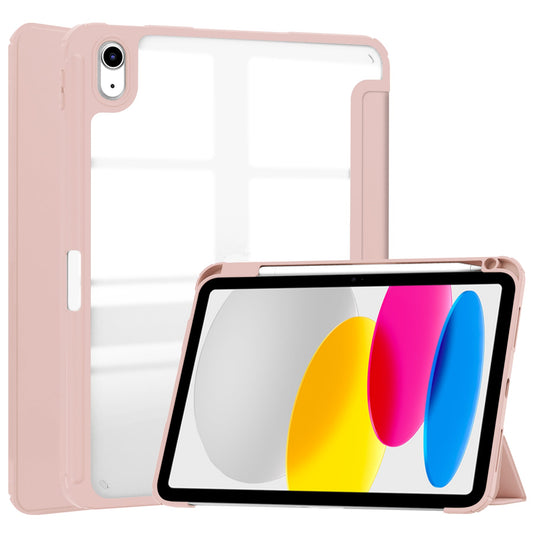 iPad 10.9" Case (10th Gen 2022), Pad 11 (A16 2025) Clear Pen Slot Holder Case Cover
