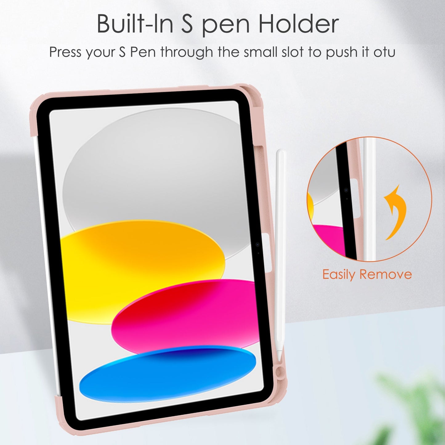 iPad 10.9" Case (10th Gen 2022), Pad 11 (A16 2025) Clear Pen Slot Holder Case Cover