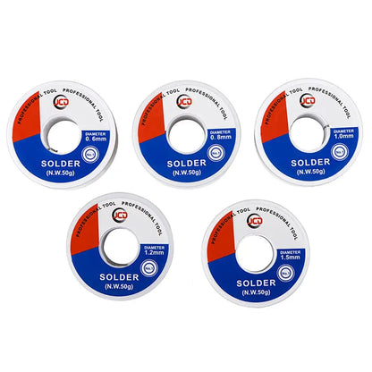60/40 Rosin Core Solder Wire (50g/20g, 0.6–1.5mm)