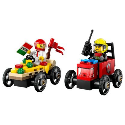 LEGO CITY: Pizza vs. Fire Truck Race Car Pack (60458)