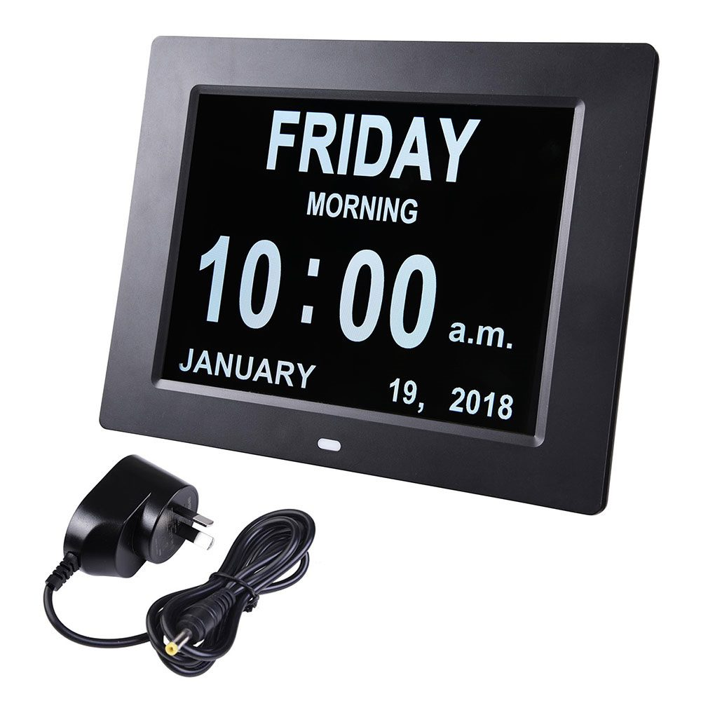 8" Dementia Calendar Clock Digital Alarm Clock