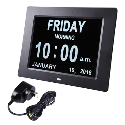 8" Dementia Calendar Clock Digital Alarm Clock