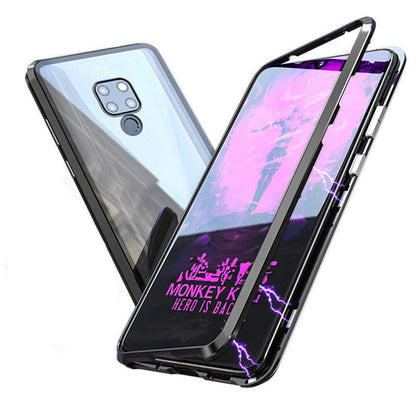 Huawei Mate 20 Case Ultra Thin Magnetic Metal Frame Tempered Glass Back Case - salelink.co.nz