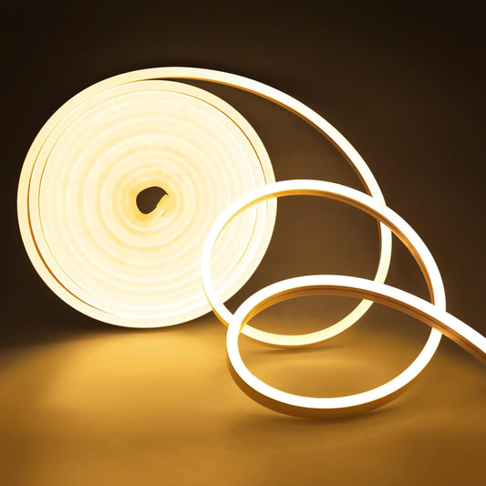 5M Warm White DC 12V Flex LED Strip Neon Rope Light Silicone - salelink.co.nz