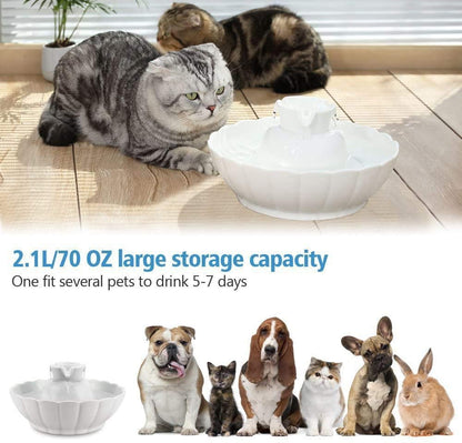iPettie Ceramic Pet Drinking Fountain Water Cat - salelink.co.nz