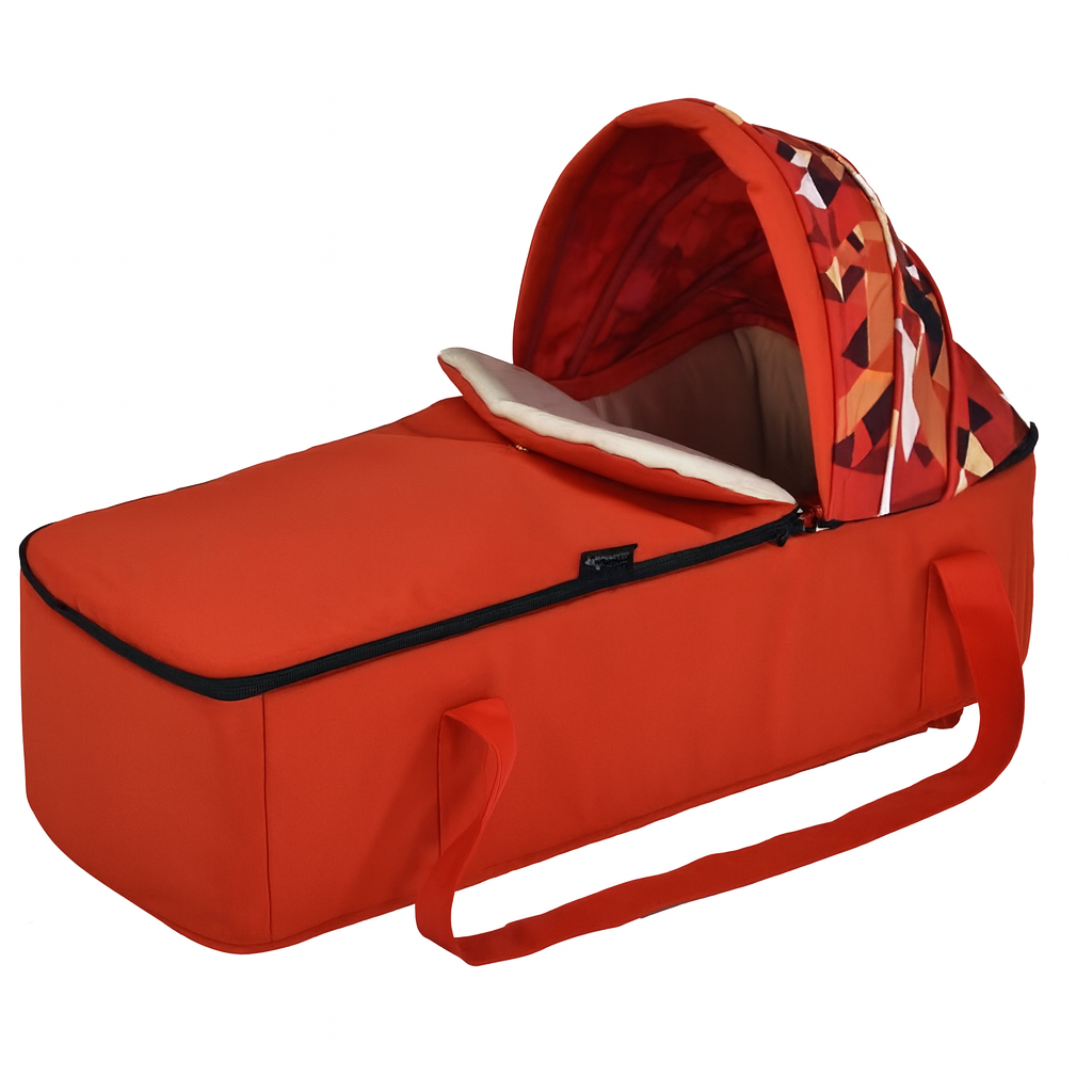 Cocoon Soft Carry Cot Baby Lounger with Canopy & Foot Cover - RED