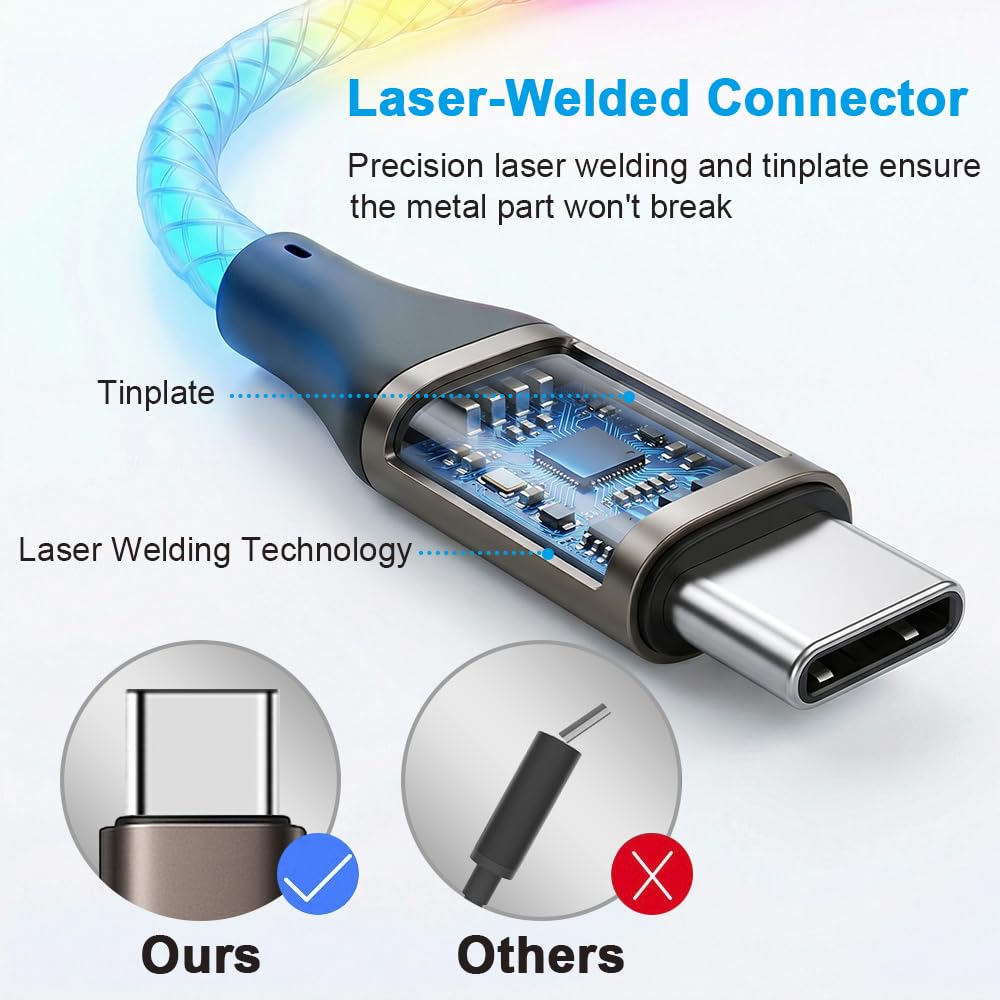 66W Light Up Cable USB to Type-C Fast Charging