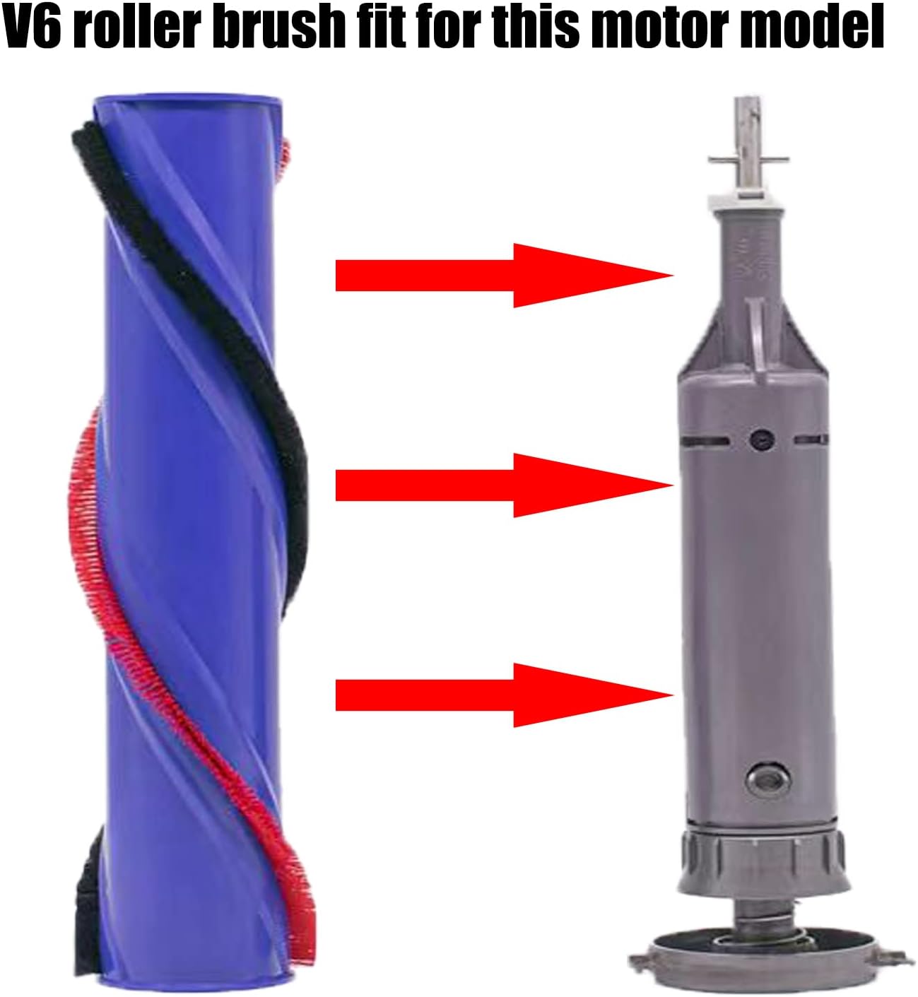 Brush Roller Brushbar Replacement For Dyson V6 V7 (4 Prong, No Screw) - salelink.co.nz