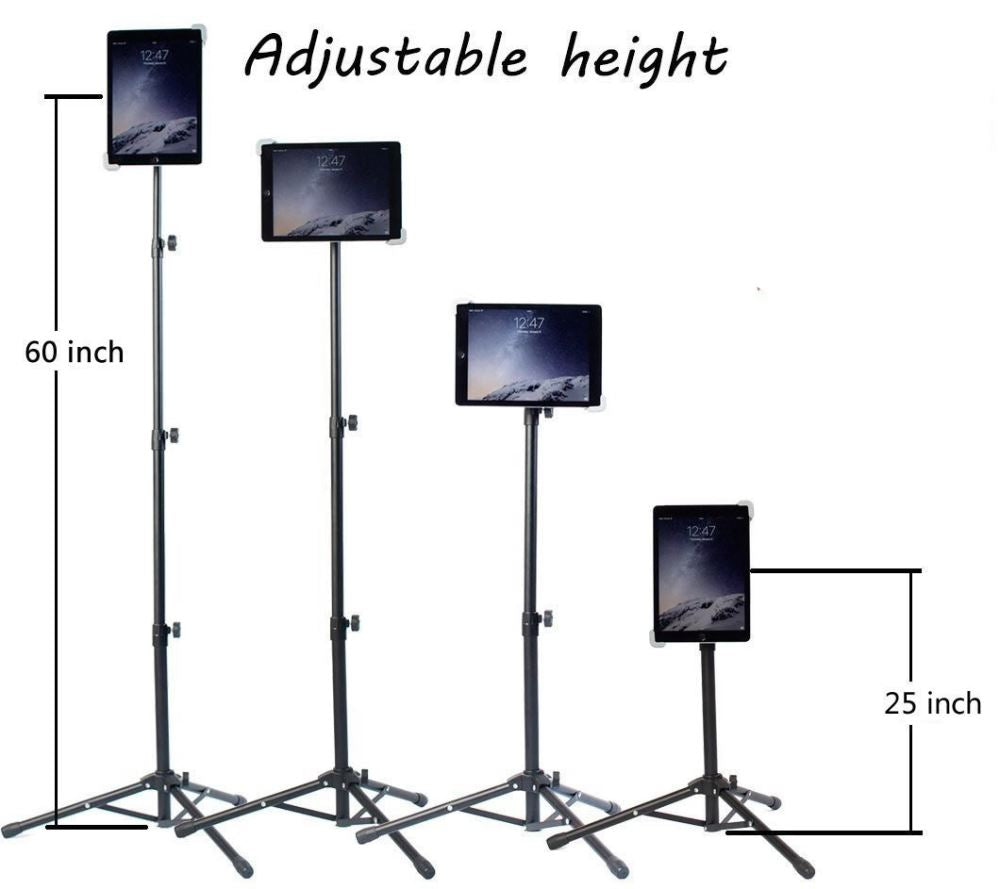 Tablet iPad Floor Stand Adjustable Holder For 10.2 10.9 11 12 inch