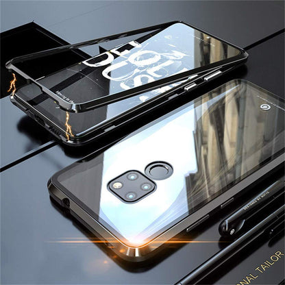 Huawei Mate 20 Case Ultra Thin Magnetic Metal Frame Tempered Glass Back Case - salelink.co.nz