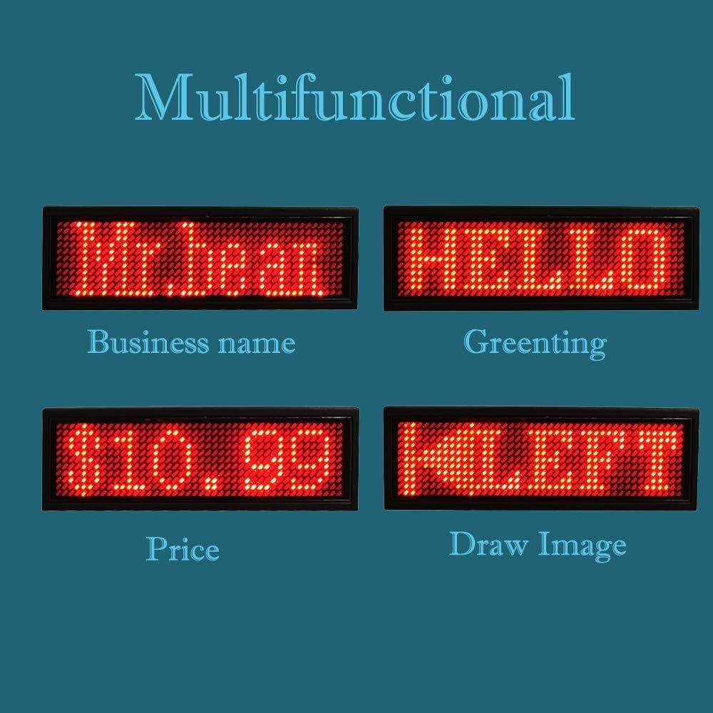 LED Name Badge Tag - Blue