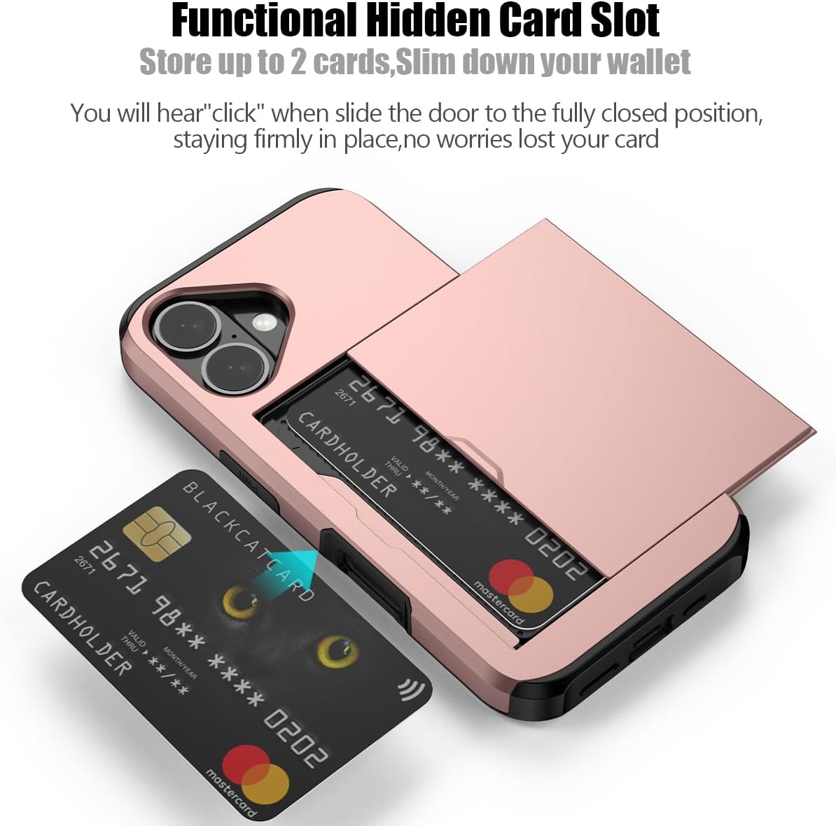 iPhone 16 Plus Case Card Slots Holder