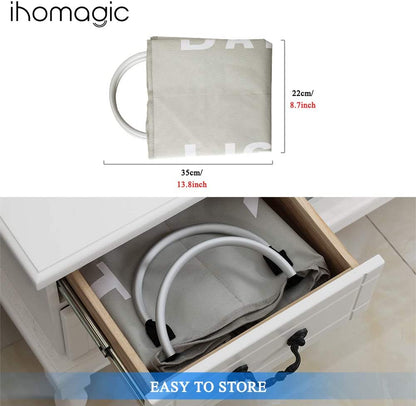 2 Sections Laundry Hamper Collapsible Laundry Bag 60L Foldable Laundry Basket
