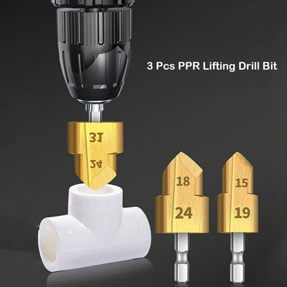 3pcs PPR Water Pipe Repair Drill Bit Set High-Speed Steel Easy Hole Expansion