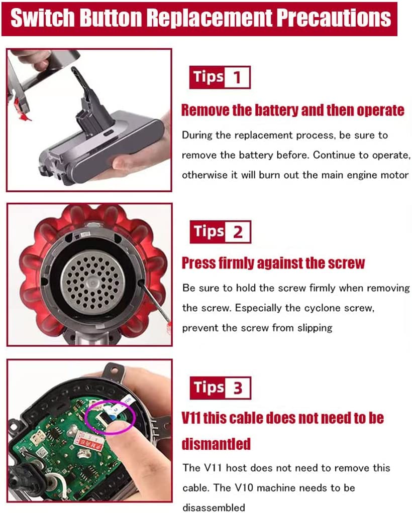 Strong Trigger Power Switch Button Accessories fits Dyson V11 V10 - salelink.co.nz