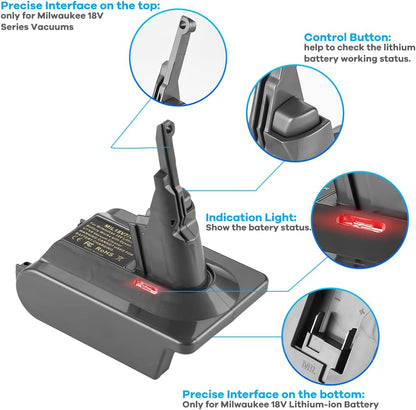 Milwaukee M18 18V Battery Converter Adapter to Dyson V7 V8 Battery