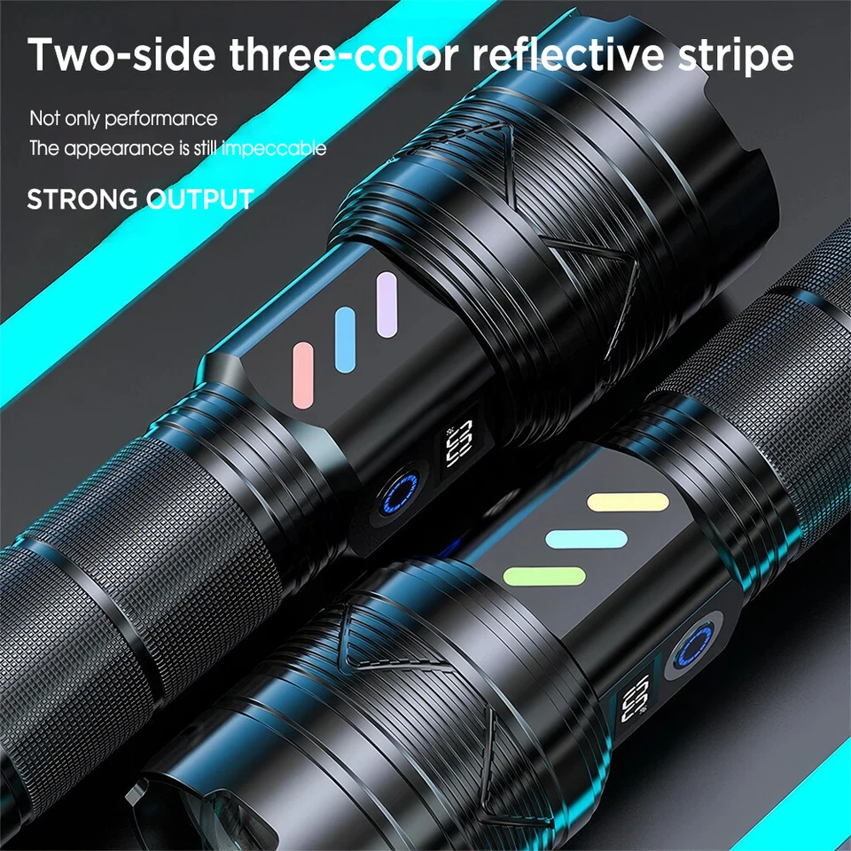 LED Torch Flashlight Light Rechargeable Camping Outdoor