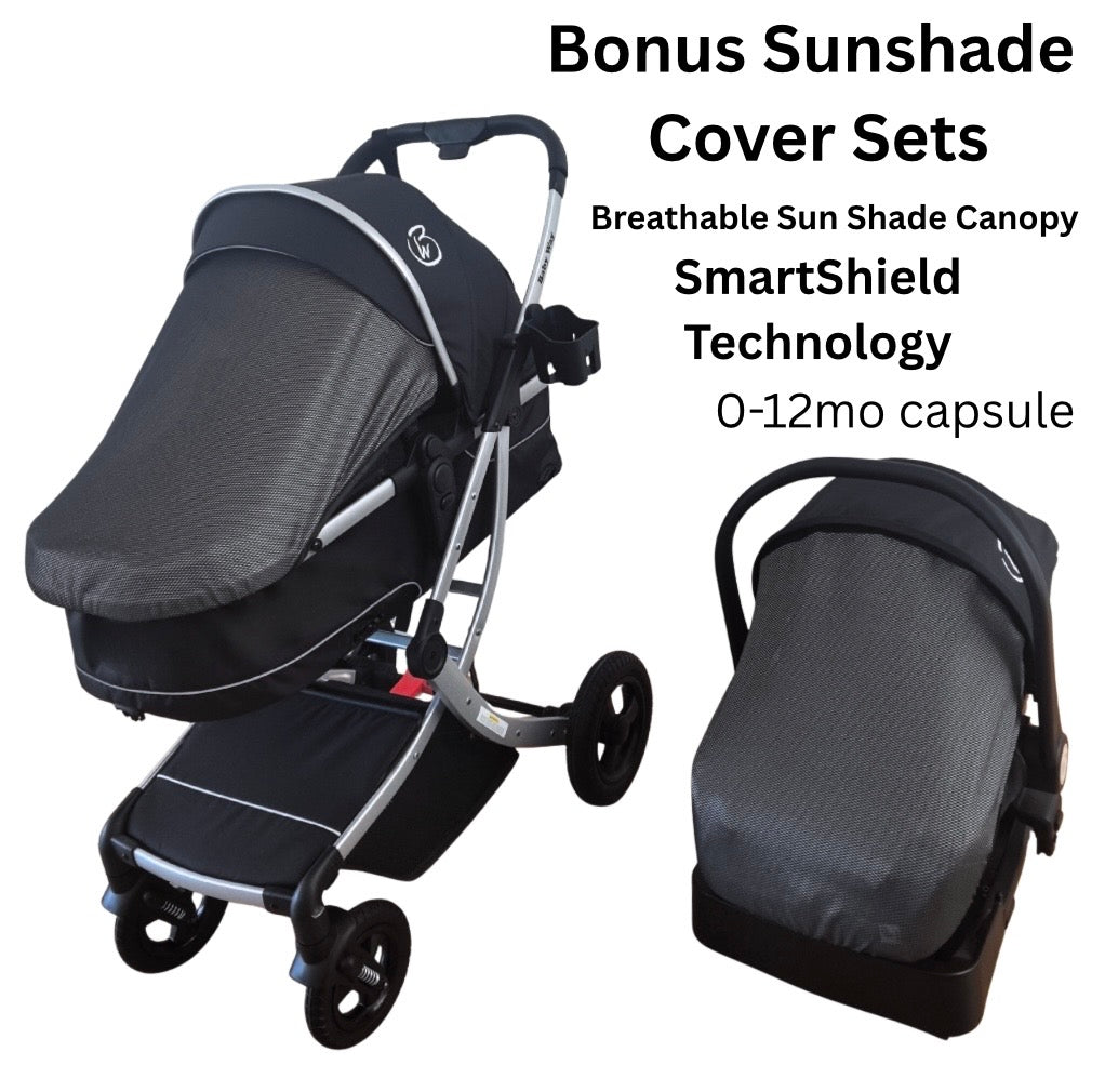 Preorder - Legacy 4 in 1 Travel System Bundle - Stroller + Bassinet + Capsule + Isofix Base + All-rider 360 Rotating Car Seat