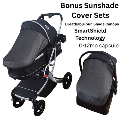 Preorder - Legacy 4 in 1 Travel System Bundle - Stroller + Bassinet + Capsule + Isofix Base + All-rider 360 Rotating Car Seat
