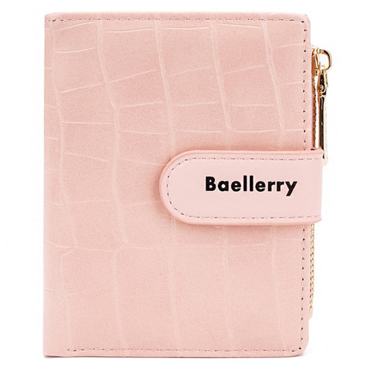 BAELLERRY N8327 Fashion Stone Texture PU Leather Women Bi-fold Short Wallet